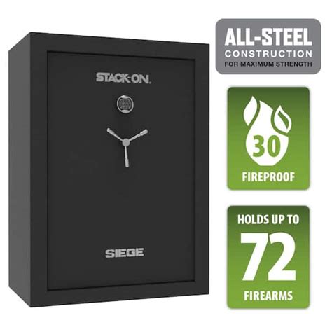 Approved by the California Department of Justice as meeting their standards for firearm safety. . Stackon siege fireproof with electronic lock gun safe
